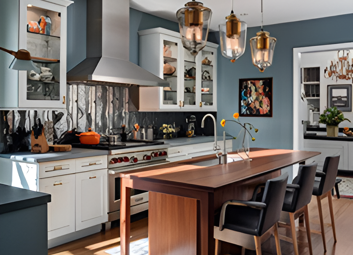 Modern kitchen interior with contemporary design, efficient layout, and premium finishes