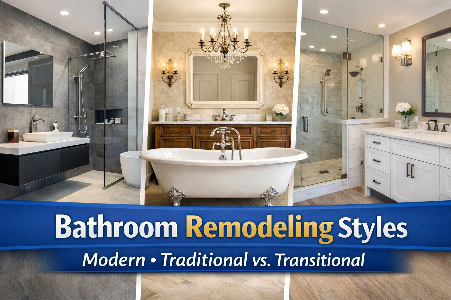 Best Bathroom Remodeling Styles: Modern, Traditional & Transitional Explained